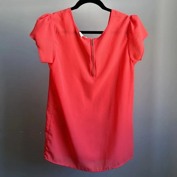 Japna Coral Pink Blouse | Lightweight Blouse | Coral Pink Blouse | Summer | - Picture 2 of 7
